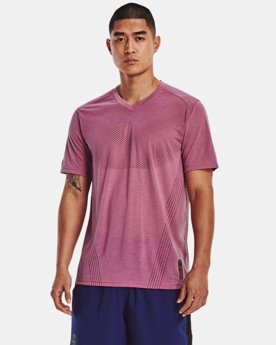 Men's UA Breeze Run Anywhere T-Shirt, Pink, pdpMainDesktop image number 0